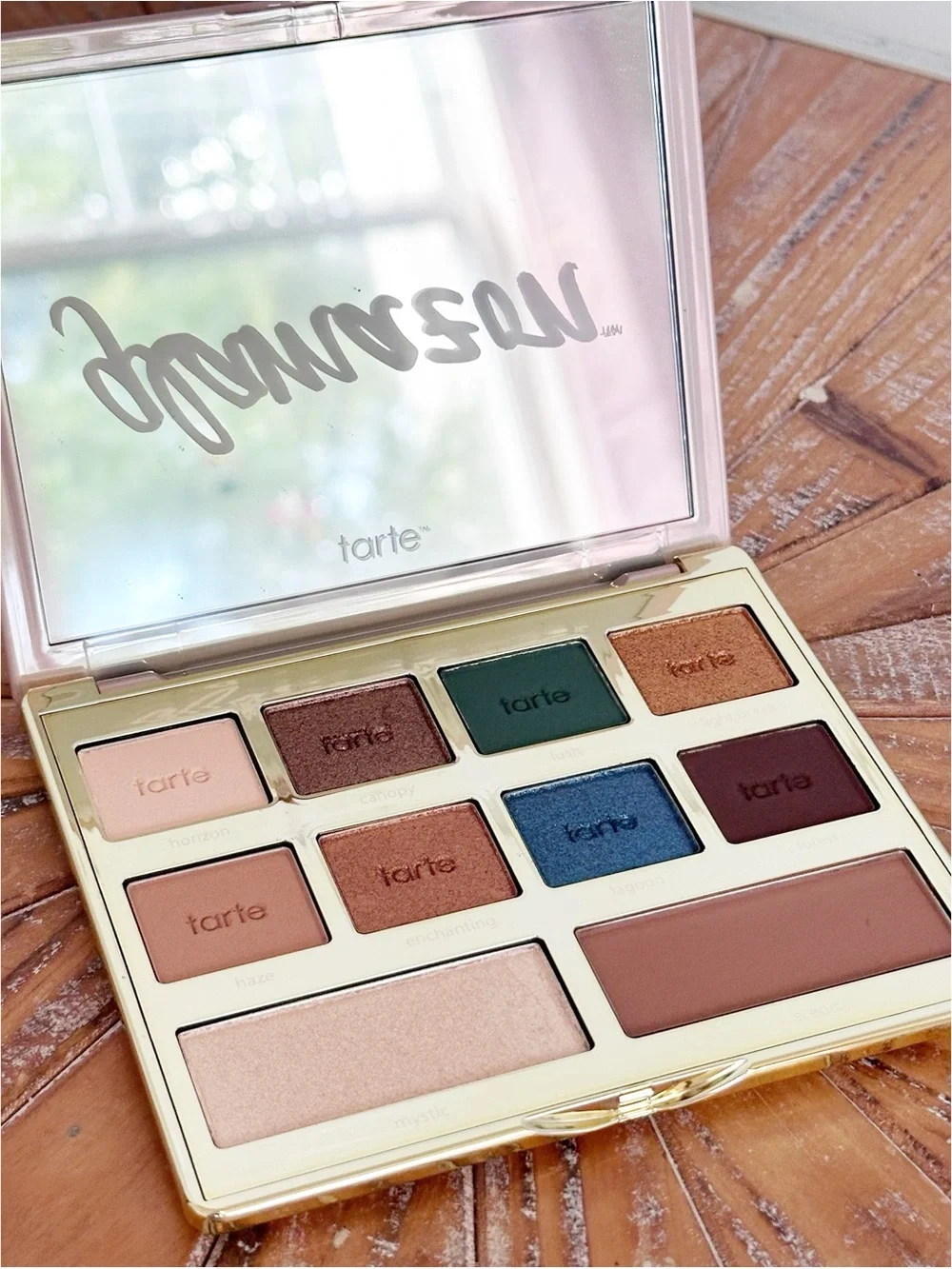 NWT tarte Glamazon 10 Eyeshadow Palette - Cream, Green, Blue, and Brown Shades